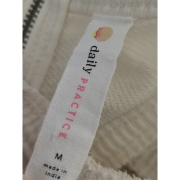 Daily Practice Horizon Wide Leg Jumpsuit M Cream Seamed Drawstrings Sleeveless - Picture 8 of 11